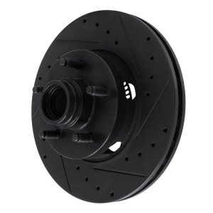 Ford Ranger Brake Rotor (1) - Front Right - R1 Concepts - Drilled & Slotted - Black - `06-`12